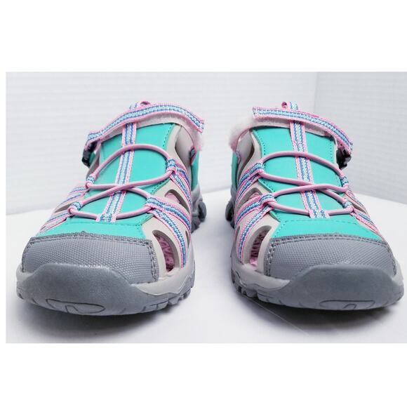 Women's Triple T Trading Gray, Pink & Teal Sports Sandals Size 6 - Picture 5 of 10